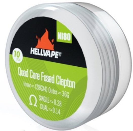 Coils HELLVAPE-Ni80 Quad Core Fused Clapton 0,28Ω/Paire
